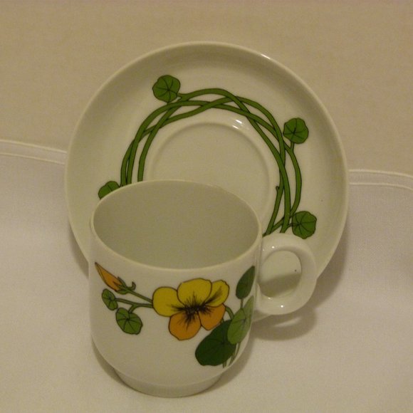 Thomas Rosenthal Cup and Saucer Set Made in Germany Scandic Nasturtium Pattern - Picture 5 of 8